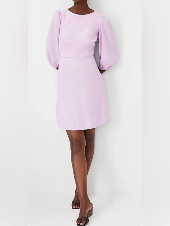 Ann Taylor Dresses & Skirts - Ann Taylor Lilac Puff-Sleeve Women's Dress